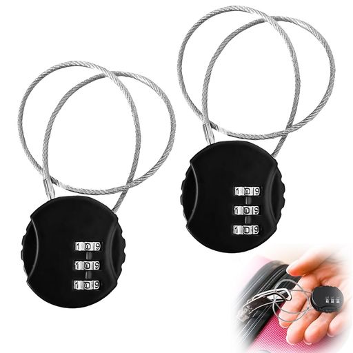 Doyime南京錠ダイヤルロック【2個入り】ワイヤーロック便利防水盗難防止安全性旅行スーツケースヘルメ..