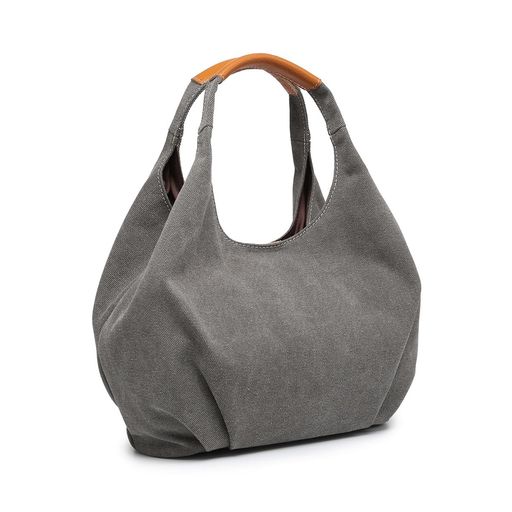 [HEALTIM]キャンバストートバッグミニトートバッグレディースプチサイズカジュアル通勤バッグプチプラバッグ本革鞄人気女性トートバッグ春夏夏バッググレー色(4)