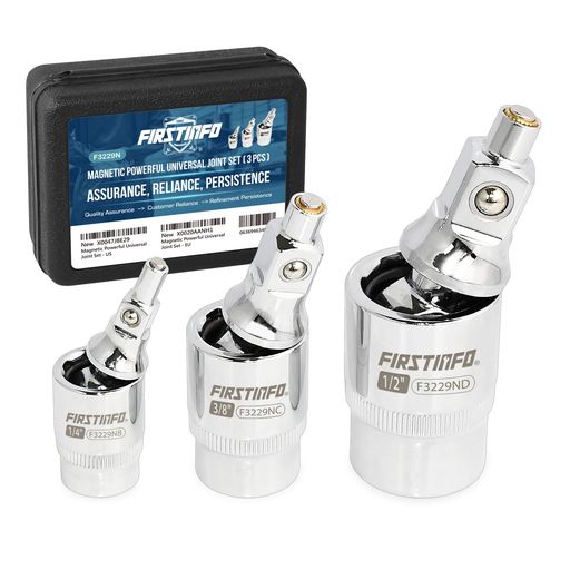 良匠FIRSTINFOTOOLSマグネット付ユニバーサルジョイントセット差込角6.35mm9.5mm12.7mmボールタイプ