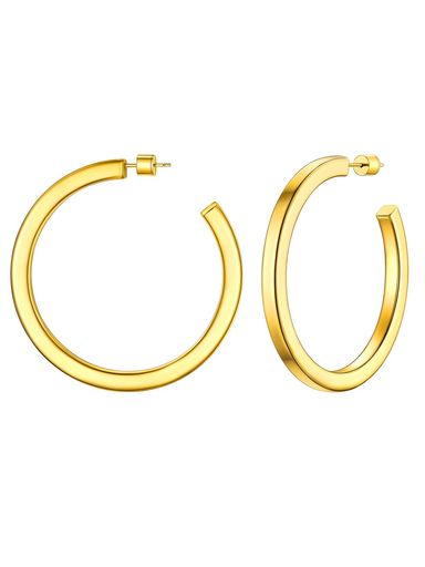 FOCALOOKフープピアスレディースハーフフープステンレスアレルギー対応軽いリングピアス人気大きいおし..