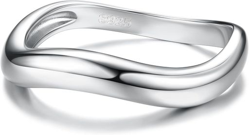 Diamdayシルバー925リングレディースメンズ指輪レディース細身シンプル積み重ね可能14Kホワイトゴール..