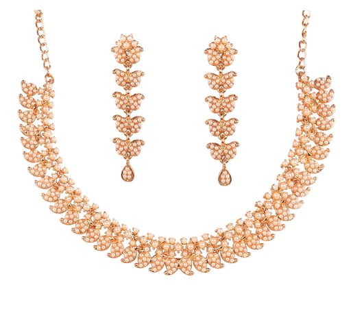 Touchstoneハリウッドグラマーホワイトクリスタルペイズリーモチーフグランドジュエリーネックレスアン..