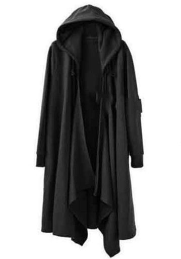 [MengFan]メンズカーディガン羽織カジュアルロング丈コート長袖欧米風マントコート無地キラー個性シン..