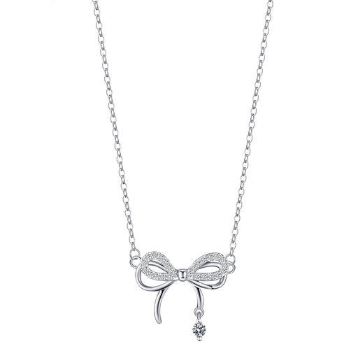 [FinOti]BlingJewelryMinimalistHolidayBowRibbonPendantStationPendantNecklaceForWomenForTeenGirlfr..