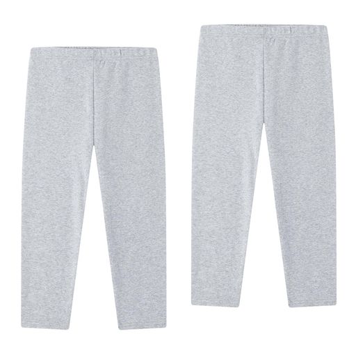 [MonAnge]子供レギンスパンツ2枚やや厚手ストレッチスパッツ女の子男の子秋冬春8090100110120綿パンツ(120グレー)(4)