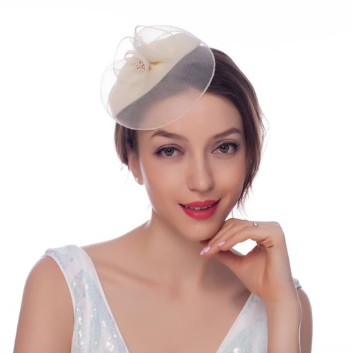 カクテルヘットトーク帽フォマール帽子黒ミニハットヘッドドレス髪飾り結婚式パーディー冠婚葬祭帽子チ..