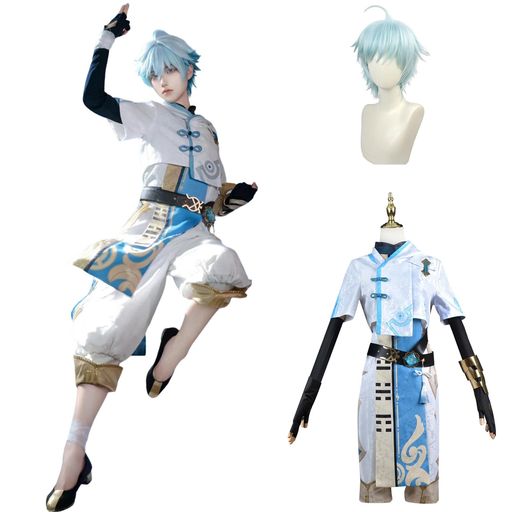 [神併良品]重雲コスプレウィッグ付き妖魔退治の一族原神コスプレ衣装フルセットコスチューム大人用仮装..