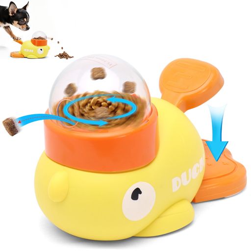 COSOWO2025ペット知育おもちゃペット給餌おもちゃ犬猫知育玩具自動給餌器アヒルかわいい3枚蓋付属食器..