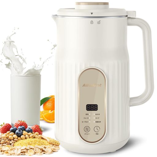AlfaBotN2豆乳メーカー多機能ジューサー完全豆乳自家製お粥、ジュース、スープ、豆乳、ヨーグルト用5モ..