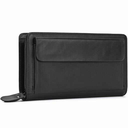 [wifreo]本革セカンドバッグメンズ大容量スマホ対応レザークラッチバッグ8枚カード入れ小銭入れラウン..