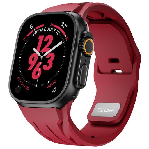 BinGeLiコンパチブルアップルウォッチバンドフッ素ゴム49mm46mm45mm44mm42mmAppleWatchバンドスポーツ交換用ベルト耐衝撃防水防汗メ...