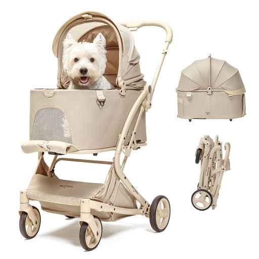 【PETTENA最上級型番MILOU】ペットカート小型犬ワンタッチ全車折りたたみ五つの一秒超絶便利分離式25KG..