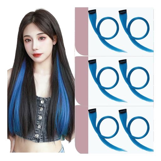 VEVE&MIKIエクステワンタッチメッシュ6本セット単色・人工毛・55CMウィッグインナーワンタッチストレー..