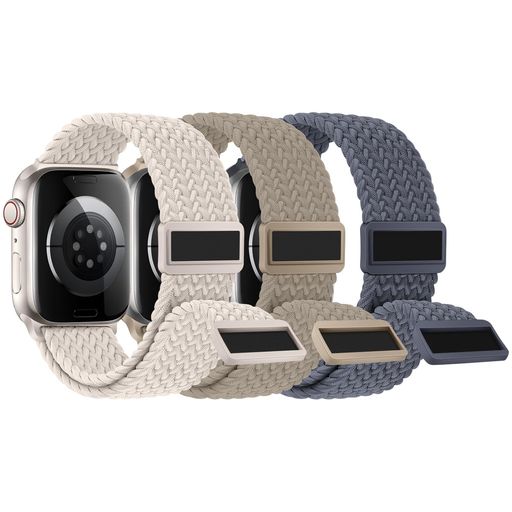 3枚入りMissairコンパチブルアップルウォッチバンド49mm46mm45mm44mm42mmナイロンAppleWatchバンド編み込み磁気式バックルマグネットアップルウォッチスポーツベルト伸縮性iWatch