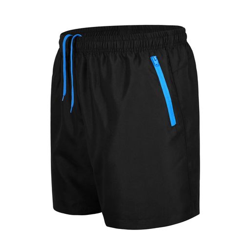 [SUNDAYROSE]水着メンズ無地サーフパンツジップポケット付き水着短パンスイムウェアインナー付きプール海パンメンズおしゃれサーフトランクス速乾Mブラックブルー