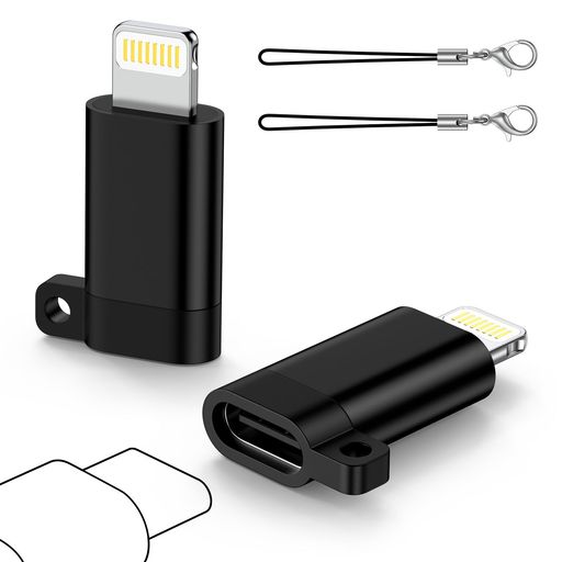 HaoanoTypeCからライトニング変換用アダプタ2個セット27w高速充電/480Mbpsデータ転送紛失防止のストラ..