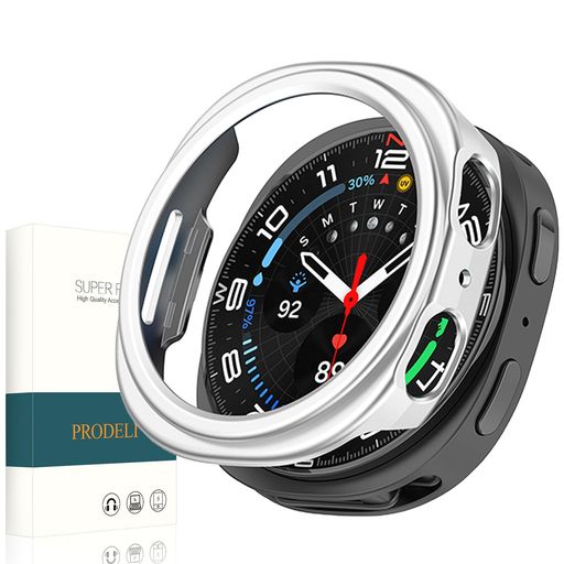 PRODELIForGalaxyWatch844mm専用ケース衝撃吸収フィルムなしPC素材キズ防止取り付け簡単軽量薄型ギャラクシーウォッチ844mm用保護カバー(シルバー)(2)