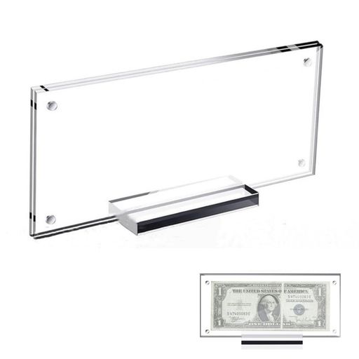 ビルクリアホルダーアクリルディスプレイ通貨フレームドル札ホルダーコレクター用紙幣ドルクリアビルフ..