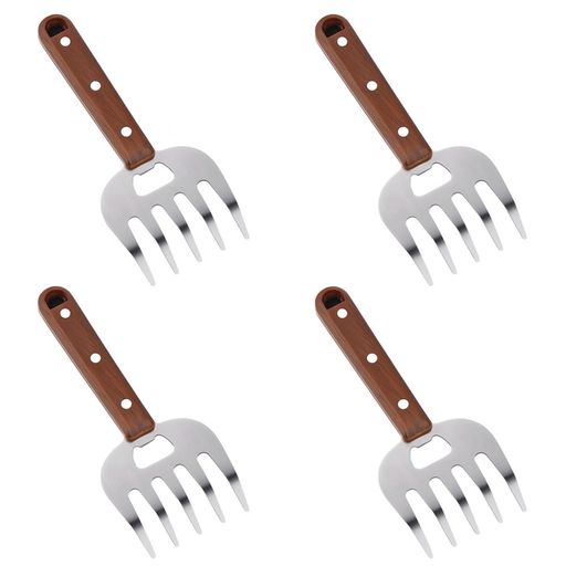【木のハンドルが付いています】この道具には、木でできた持ち手が付いています。 【色々な料理に使えます】バーベキューや家庭での料理など、肉をほぐす時に使うことができます。 【丈夫な先端部分】先端の部分はステンレスでできており、厚みがある作りです。 【簡単に洗えます】ステンレスでできているため、水で洗うことができます。 【素早く肉をほぐせます】この道具を使うと、肉を短い時間でほぐすことができます。