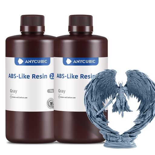 ANYCUBIC ABSライクレジン 2.0、高強度 低臭 高精細 高耐久 3DプリンターレジンABS-Like(2KG、グレー)