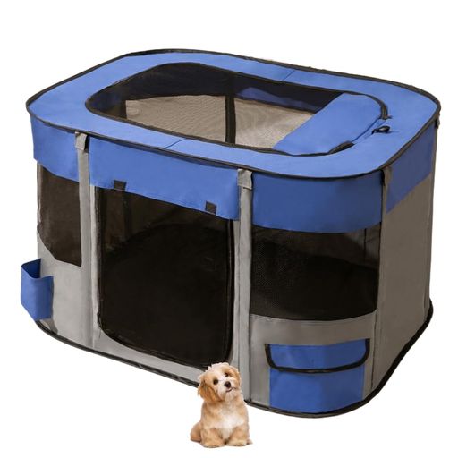 Benebomoペットサークル長方形折りたたみ式猫犬ケージキャリーバッグ付き組立簡単屋根付き軽量通気防災..