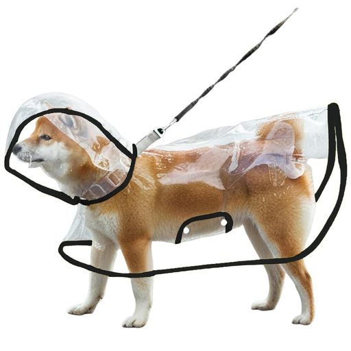 Peukialt犬用レインコートペットレインコートカッパポンチョ帽子付小型犬中型犬大型犬耐水性透明な合成樹脂風よけ寒さ対策着脱簡単(ブラックM【日本国内出荷】)