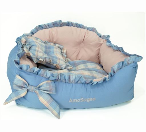 AmoSogno猫用ベッド取り外し洗える枕&マット付き四季対応保温・通気性ねこベッド47x37x25cm(ロリータLo..