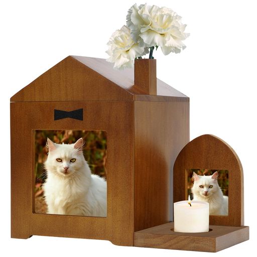 aleawolペット仏壇木製15x15x20cm大型ペット骨壷収納愛犬愛猫お祈りメモリアルハウスかわいいペット供..