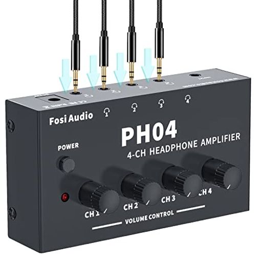 FosiAudioPH044チャンネルヘッドホンアンプステレオオーディオアンプ金属製超コンパクトポータブルヘッ..