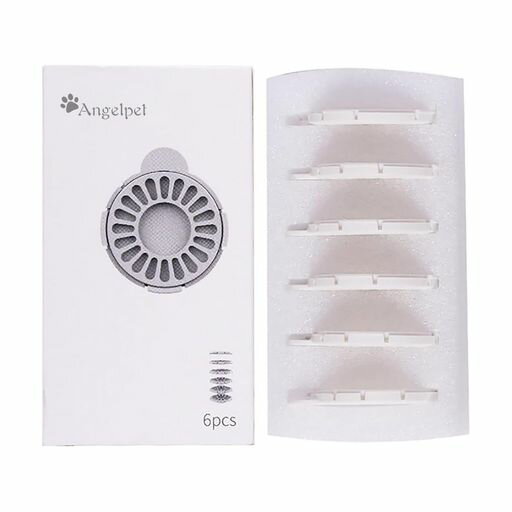 Angelpetペット用水飲み器専用交換用高密度フィルター6枚セット(6ヶ月分)