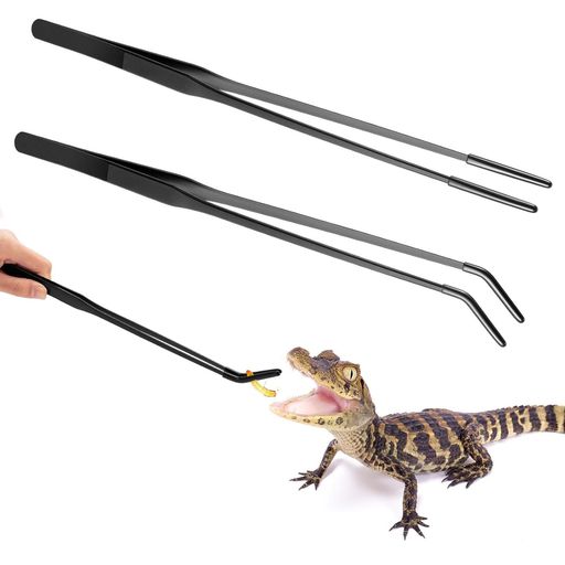 爬虫類ピンセット爬虫類給餌トング2個入り27cmステンレス製両生類給餌クリップ先端ゴム製多機能便利水..