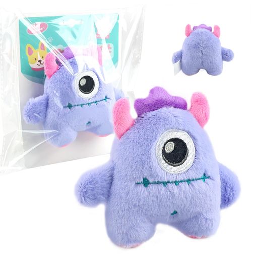 犬用おもちゃ超小型・小型犬用きしむインタラクティブな犬用ぬいぐるみパープルモンスター一緒に遊ぶ