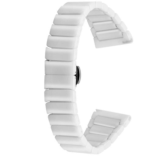 [KaiTian]テーパードウォッチバンド20mmクイックリリース時計ベルトレディースメンズ交換用ストラップステンレス展開クラスプホワイトセラミック時計バンド