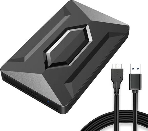 MEIKEMAN HDD/SSD Case 菱形外付黒けハードディスクケース 2.5インチ 5Gbps高速転送速度 USB3.0 ホットスワップ対応 簡単着脱 幅広い互换性 Auto-sleep搭载 2.5インチ7-9.5mm