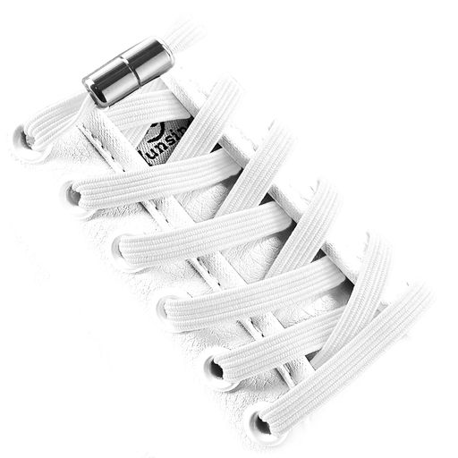 [VICTPOPU]大人の子供のための弾性靴ひも、金属バックルでタイレスの靴ひも、タイ靴ひもなし(白)