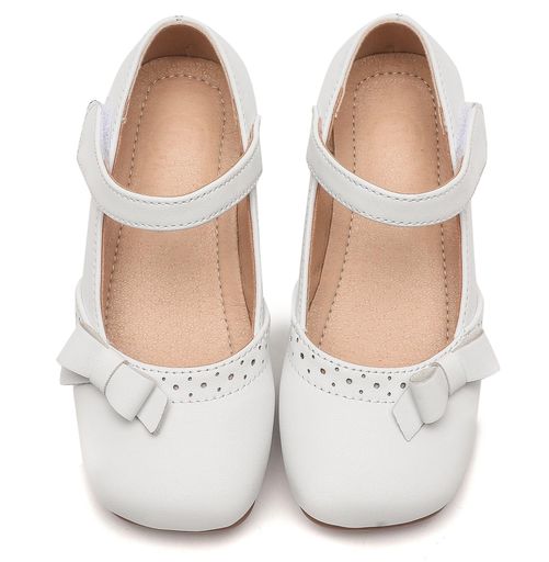 [WUIWUIYU]子供ヒール女の子ドレスシューズピアノ発表会フォーマル靴リボン飾り歩きやすい結婚式七五三..