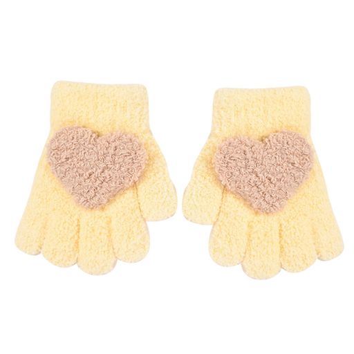 [Tidyworm]子供手袋可愛いハートベビー手袋5本指赤ちゃん手袋冬防寒キッズ手袋ミトンニットグローブ女..