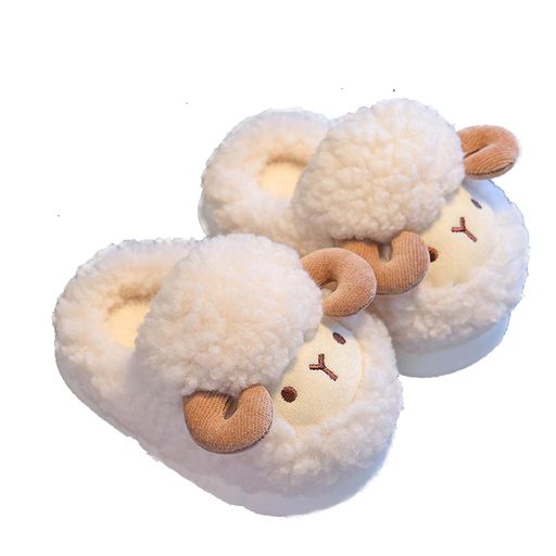 [QIXNJALG]子供ルームシューズ13~19cm2~8歳秋冬暖かいキッズ女の子男の子厚手もこもこ室内履き防寒滑り..