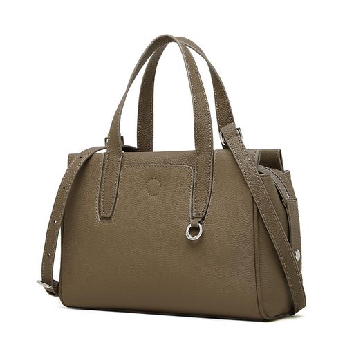 [MFFOR]ショルダーバッグ本革レディース2wayハンドバッグスクエア型底鋲付き斜め掛けバッグ軽量小さめ大容量高見えカジュアルおしゃれ斜め掛け肩掛け手持ち人気(グレージュ)