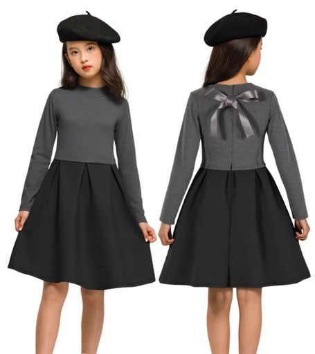 [Kayiyasu]フォマール女の子ドレス長袖子供ドレス黒発表会春秋冬女の子ワンピース冠婚葬祭法事入学式卒..