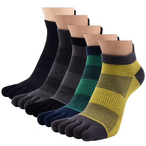 [Yosang]5足セット靴下5本指ソックスメンズ夏用くるぶし靴下薄手スニーカーソックス春夏アンクル男性消臭抗菌スーポツ脱げない綿メッシュ吸湿速乾通気性