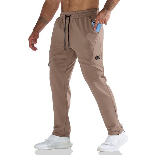 [BROKIG]メンズ呼吸ジョガーパンツメッシュスウェットパンツスポーツウェアトレーニングパンツスウェットストレッチフィットネス運動ジム筋トレスエットスポーツロングパンツトレーニ…