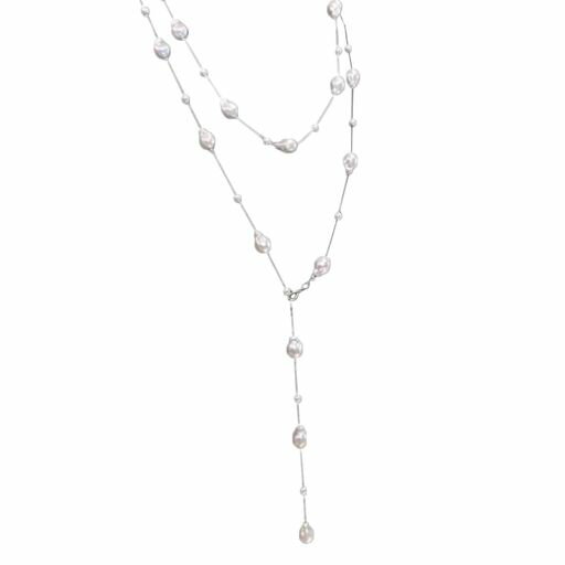 [YANHUILAY]パールネックレスロングレディースネックレス長めアクセサリーおしゃれ結婚式パーティー母..