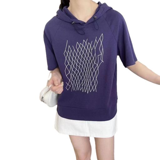 夏服レディースパーカー半袖ガールズtシャツフード付き女の子カジュアルカットソートップス薄手おしゃれトレーナープルオーバー少女森ガール系可愛い夏物キュートかわいい大きいサ…