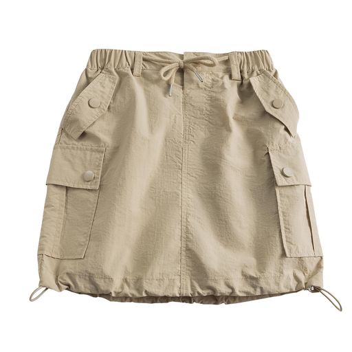 [Rolanko]キッズスカート女の子パラシュートカーゴスカートインナーパンツ付きY2KAラインキュロット夏服軽量速乾防水カジュアルアウトドア山登りカーキ150