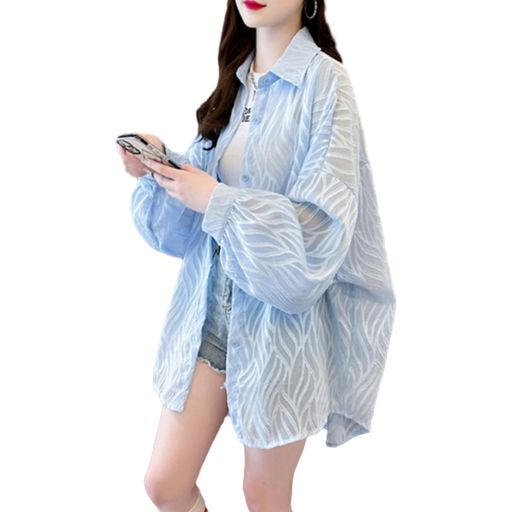 [NONELECEDOLE]日焼け止め服レディースUVカットシャツ長袖ブラウストップスボタン付き前開き紫外線対策..