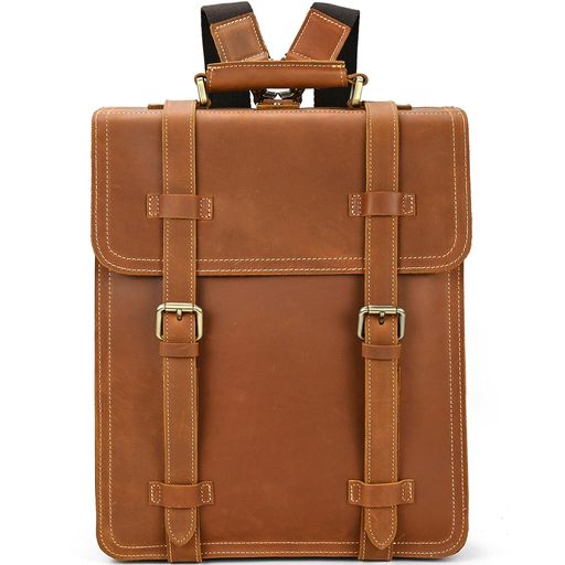 [Luufan]レザーリュックメンズ本革リュックサック大容量3室PC収納バックパックA4対応通勤鞄ビジネスリュック牛革手提げ鞄ショルダーバッグ通学用