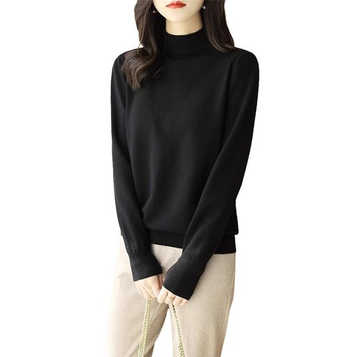 [FEISEDY]セーターレディース秋冬ベルベットエレガントおしゃれ保温通勤小顔柔らかい高伸縮無地長袖カ..