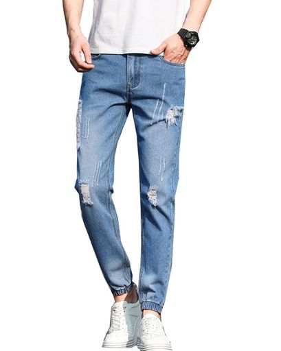 (ソインガ)Soinngaメンズダメージスキニーデニムパンツジーンズロングパンツテーパードジーパン細身美..