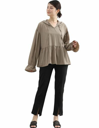 [AILITI]ラッシュガードレディースパーカー水着2点セット体型カバートップス長袖パンツスリット速乾紫外線対策水陸両用おしゃれゆった..